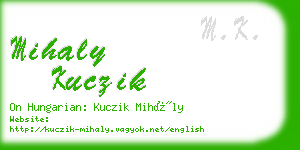 mihaly kuczik business card